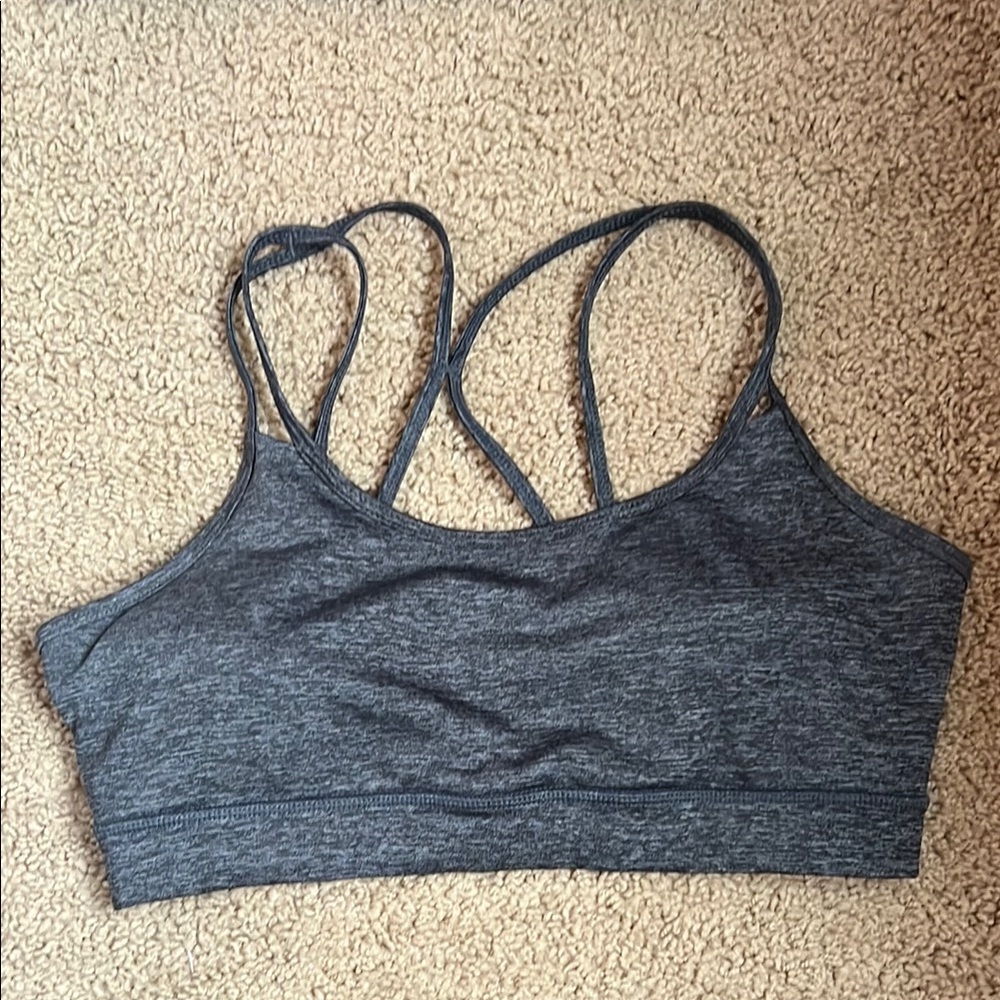 GAIAM Gray Sports Bra with Cross-Back Design